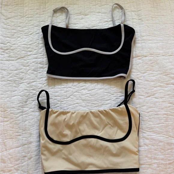 Amazon Black and Cream Crop Tops - Picture 1 of 1